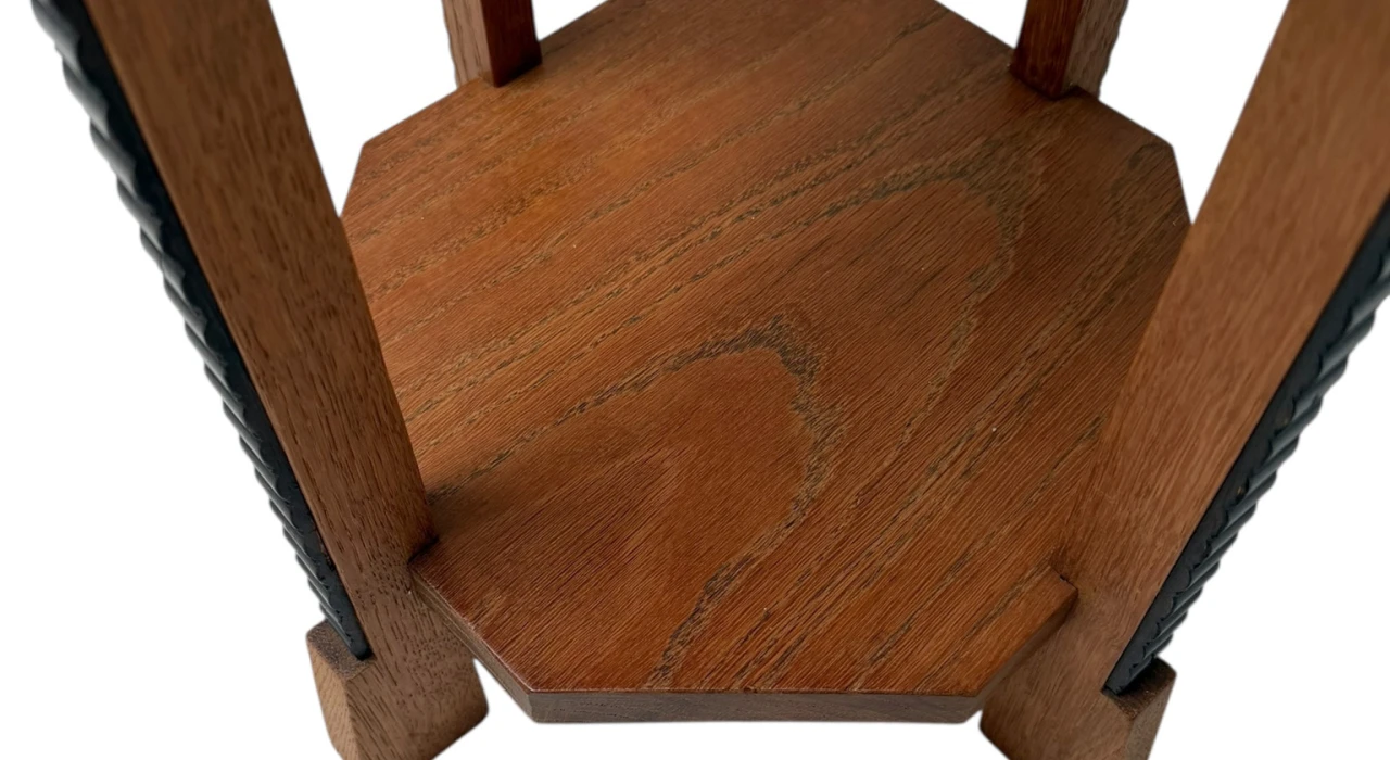 Art Deco Amsterdamse School Octagonal Pedestal Table, 1920s